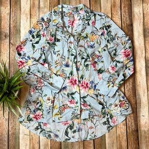 Chicos No-Iron Cotton Butterfly Garden-Print Shirt
